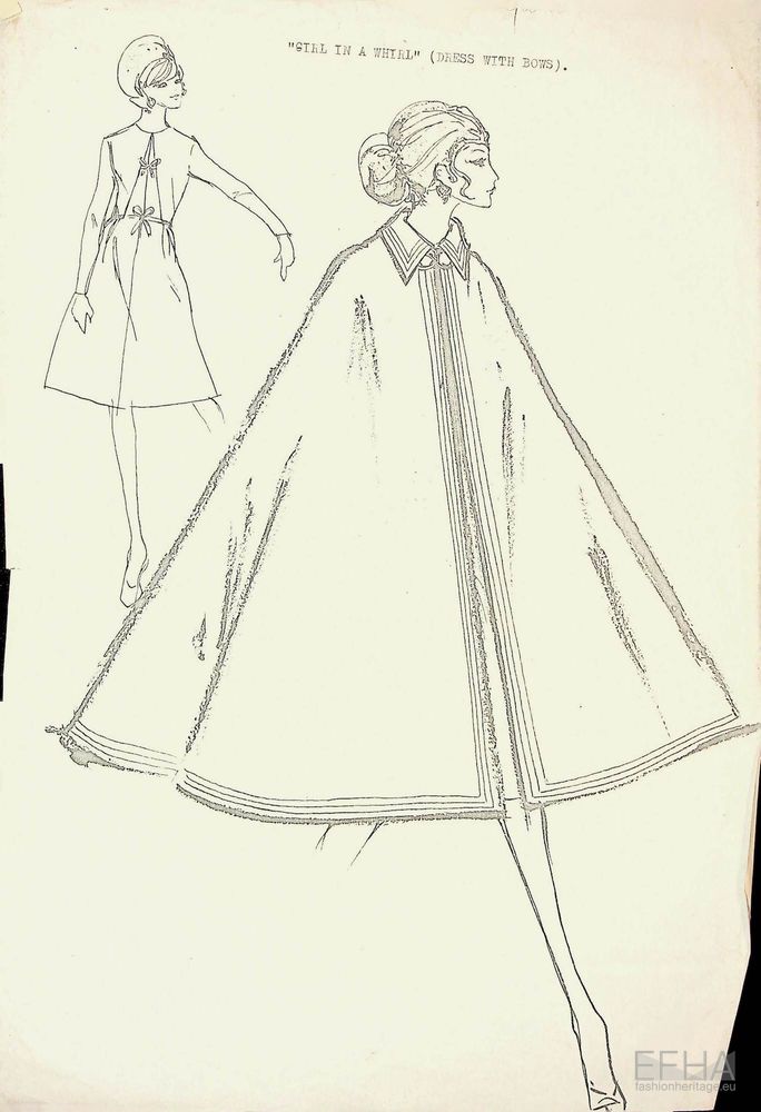 Photocopy of Design Sketch, Girl in a Whirl
