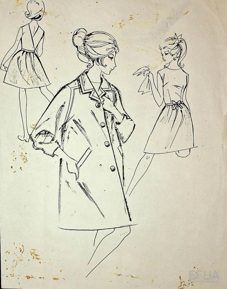 Design Sketch, Coat and Dress